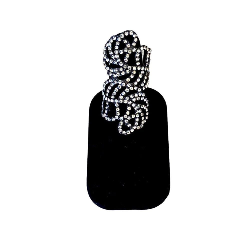 Avon Just Your Luxe Rhinestone Filigree Encrusted Ring Gunmetal Tone Women’s 6.5